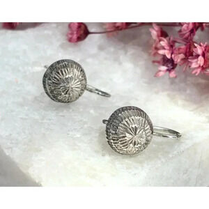 Thai Made 3D Dome Shaped Vintage Hand Carved Retro Hook Drop Dangle Earrings